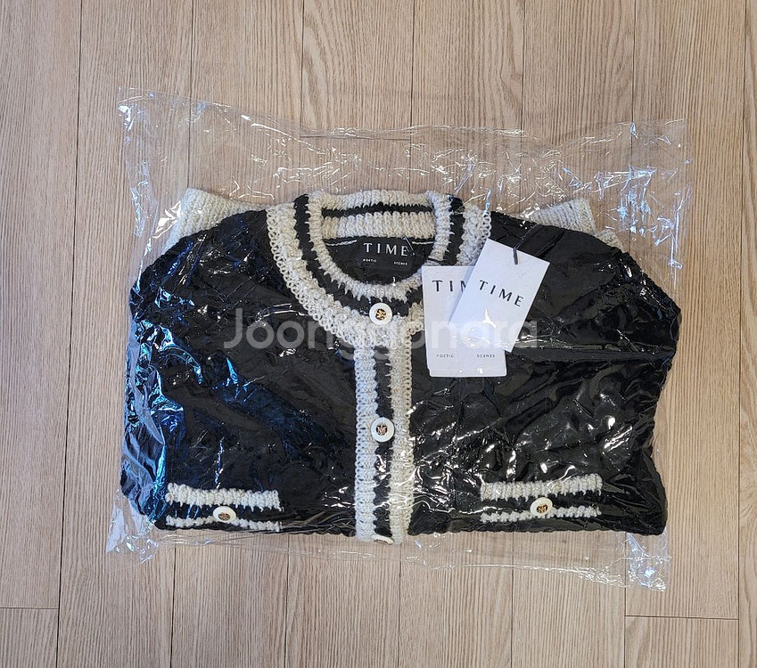 타임/울블렌드글리터라인자켓/90/블랙/1번착용/거의새제품/택포--0