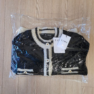 타임/울블렌드글리터라인자켓/90/블랙/1번착용/거의새제품/택포