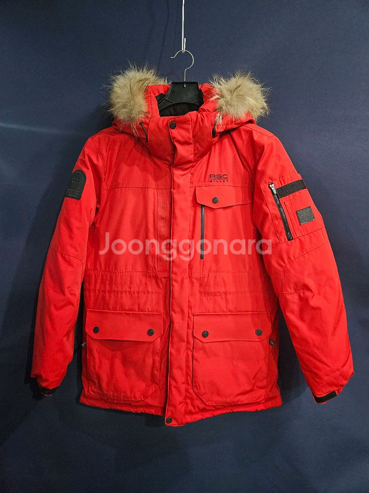 밀레 레드컬러 남성 100 구스다운 패딩--0