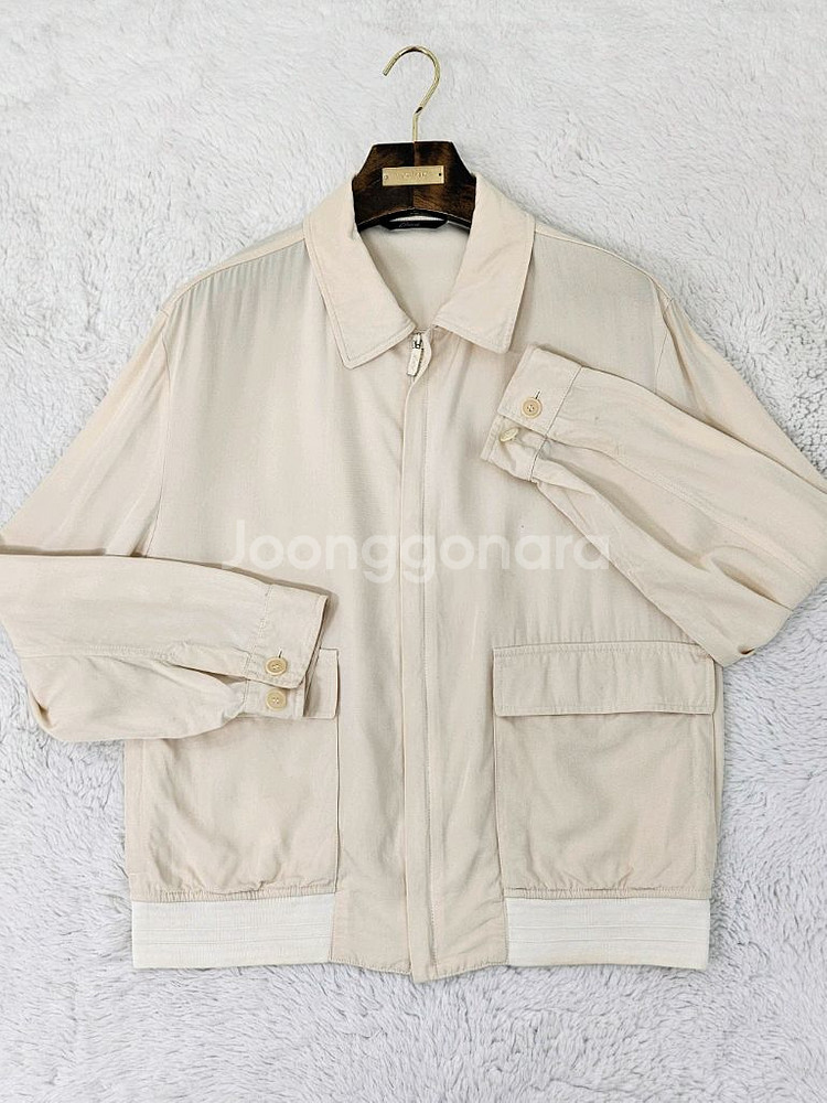 브리오니 100% 실크 집업 블루종 자켓--3