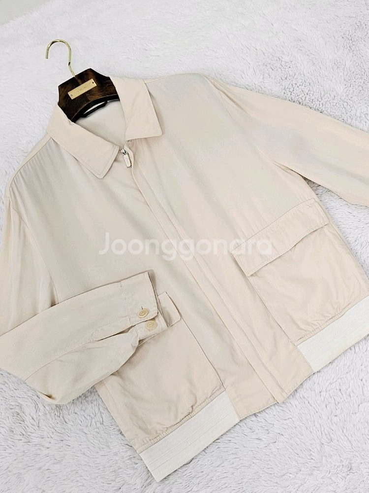 브리오니 100% 실크 집업 블루종 자켓--4