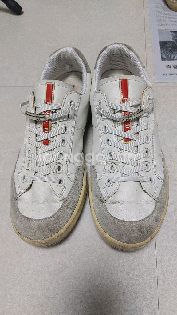 프라다 화이트 스니커즈 8.5(275) Vibram--0