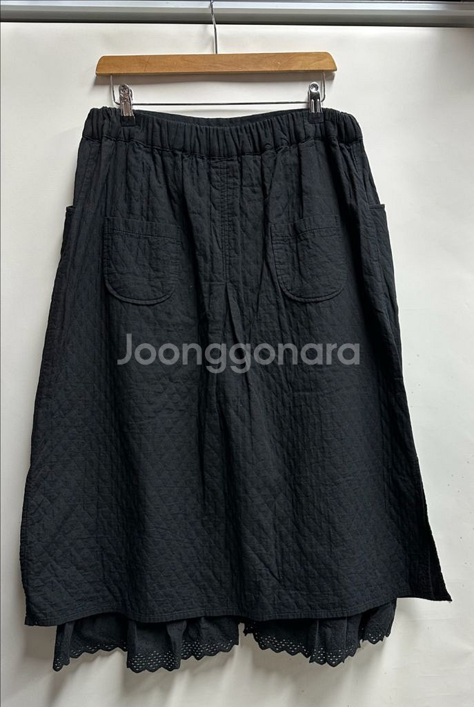 여성 플라워 자수 누빔 롱 스커트 프리사이즈--1