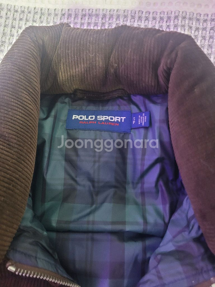 폴로 랄프로렌 코듀로이 패딩 S사이즈 다크브라운 팝니다--2