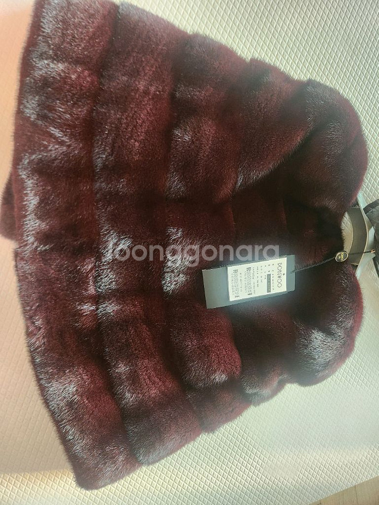동우모피 밍크케이프 와인색--3
