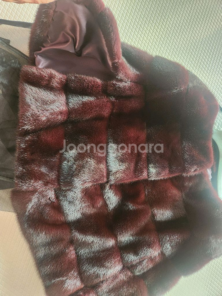동우모피 밍크케이프 와인색--1