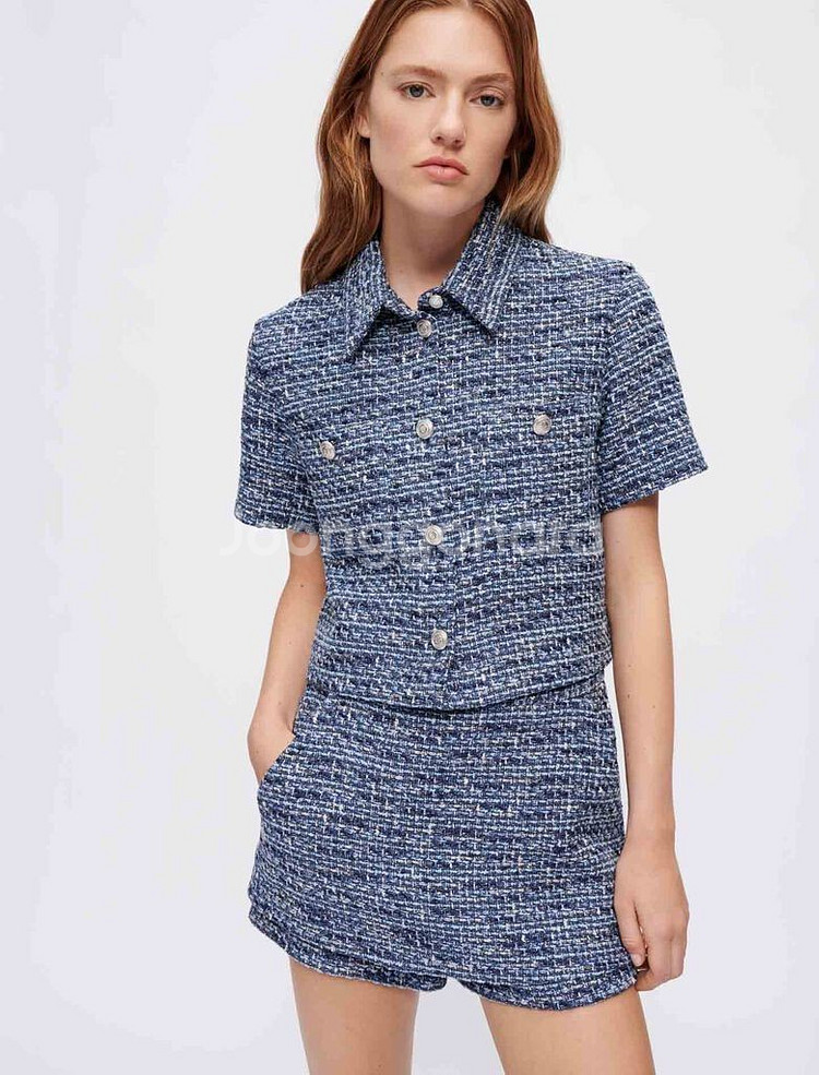 마쥬 COLLY 블루 트위드자켓 반팔트위드자켓 새상품 1사이즈--2