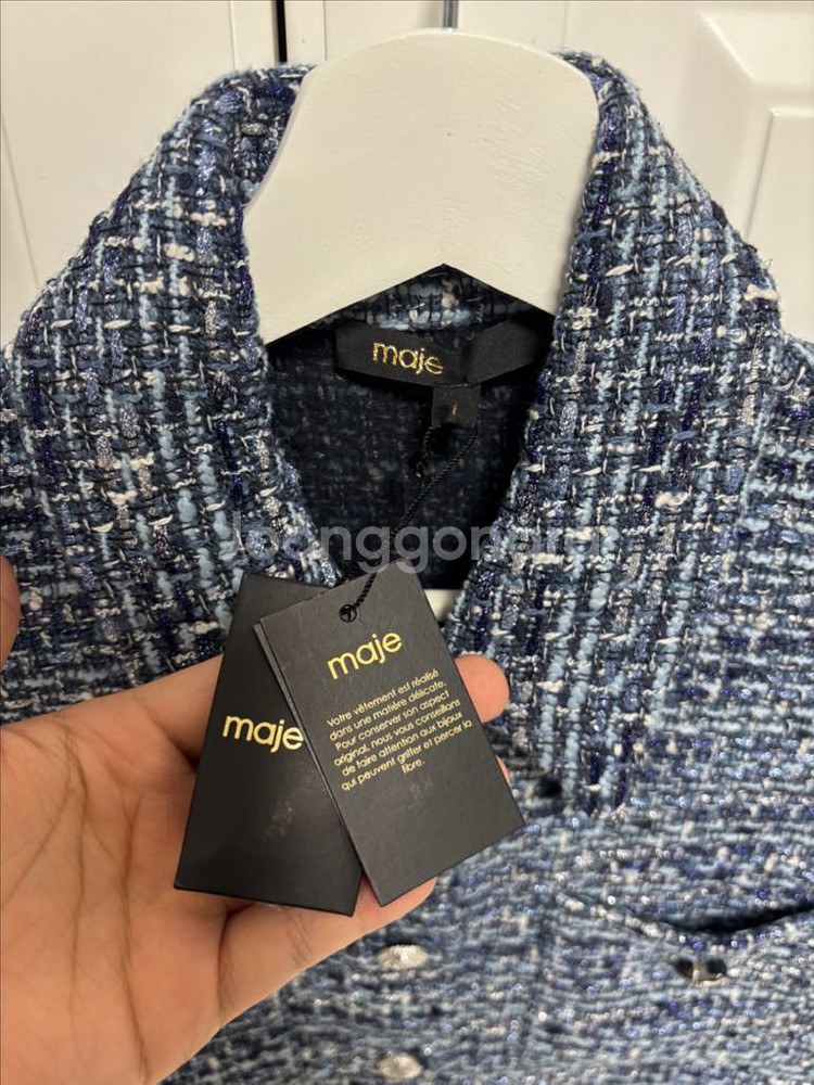 마쥬 COLLY 블루 트위드자켓 반팔트위드자켓 새상품 1사이즈--7