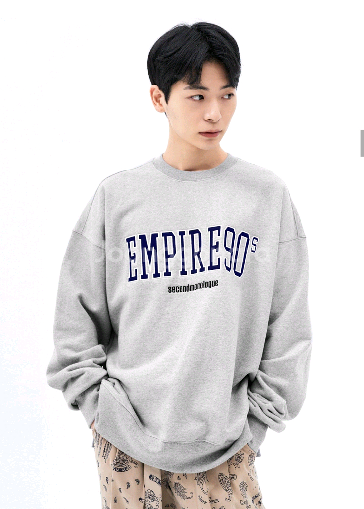 세컨 모놀로그 엠파이어 90에스 스웻 셔츠(그레이)--1