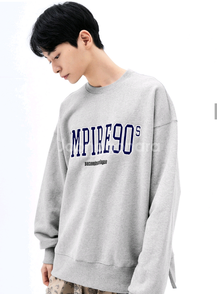세컨 모놀로그 엠파이어 90에스 스웻 셔츠(그레이)--2