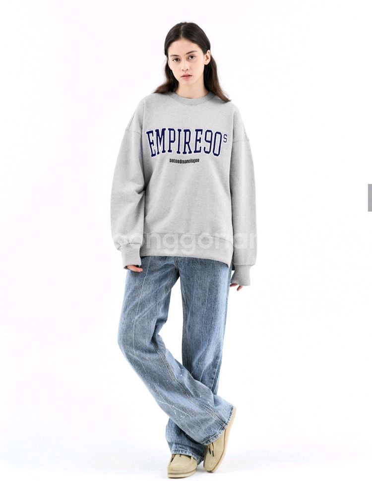 세컨 모놀로그 엠파이어 90에스 스웻 셔츠(그레이)--3