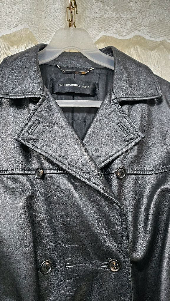 여성 가죽 롱코트--2