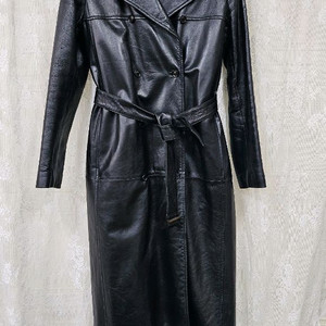 여성 가죽 롱코트