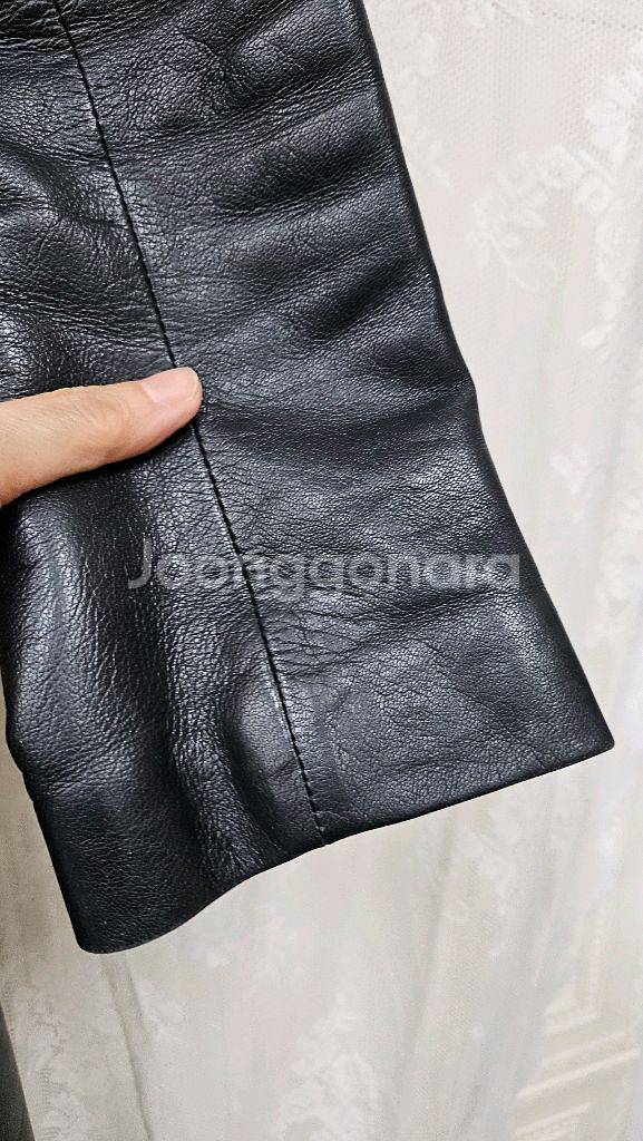 여성 가죽 롱코트--5