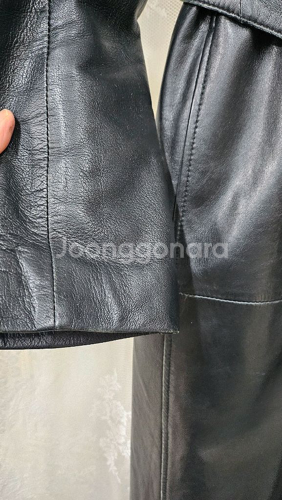 여성 가죽 롱코트--4