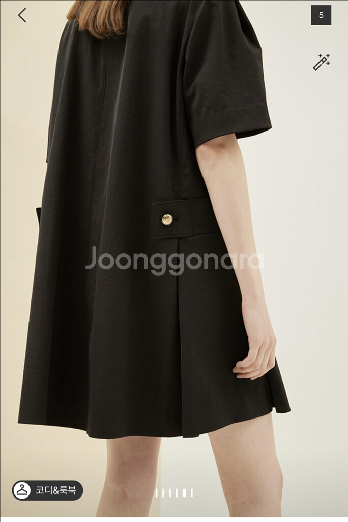 SJ2C3WOP125W 블랙 Sjsj 원피스 76사이즈 새상품 린넨블렌드더블브레스티드드레스--1