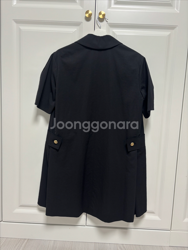 SJ2C3WOP125W 블랙 Sjsj 원피스 76사이즈 새상품 린넨블렌드더블브레스티드드레스--7