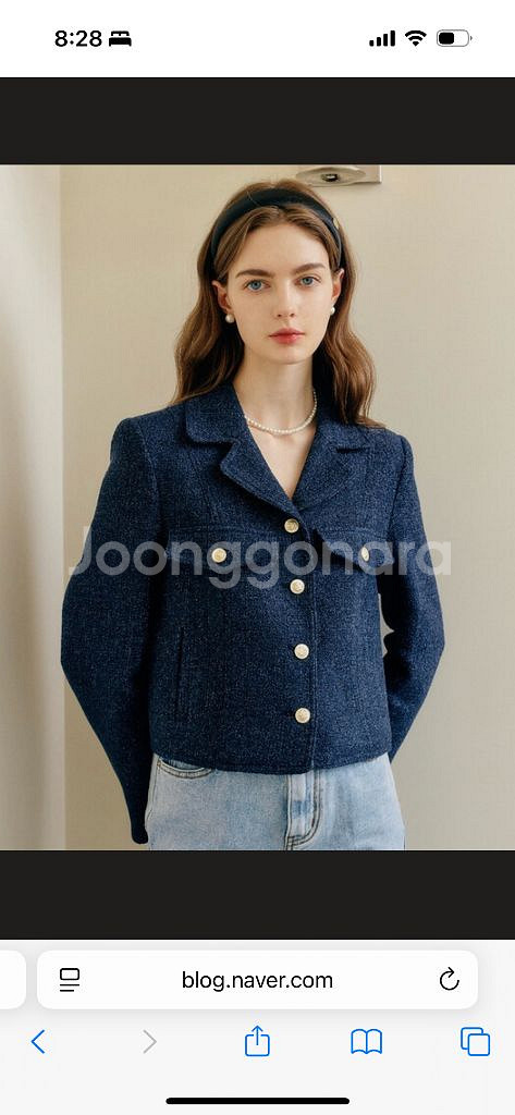 룩캐스트 에밀리 트위드자켓 S--1