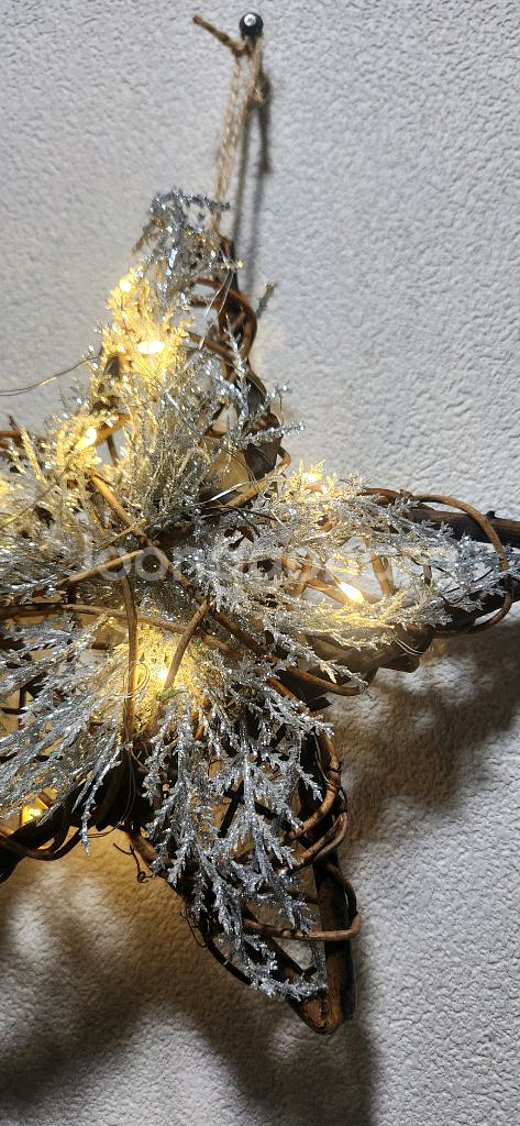 새상품)대형 크리스마스트리 오너먼트 실버별 led전구--2