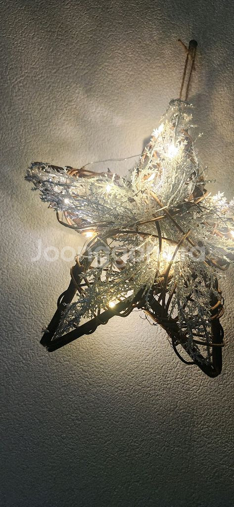 새상품)대형 크리스마스트리 오너먼트 실버별 led전구--3