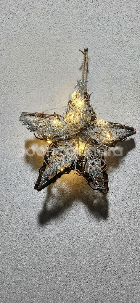 새상품)대형 크리스마스트리 오너먼트 실버별 led전구--4