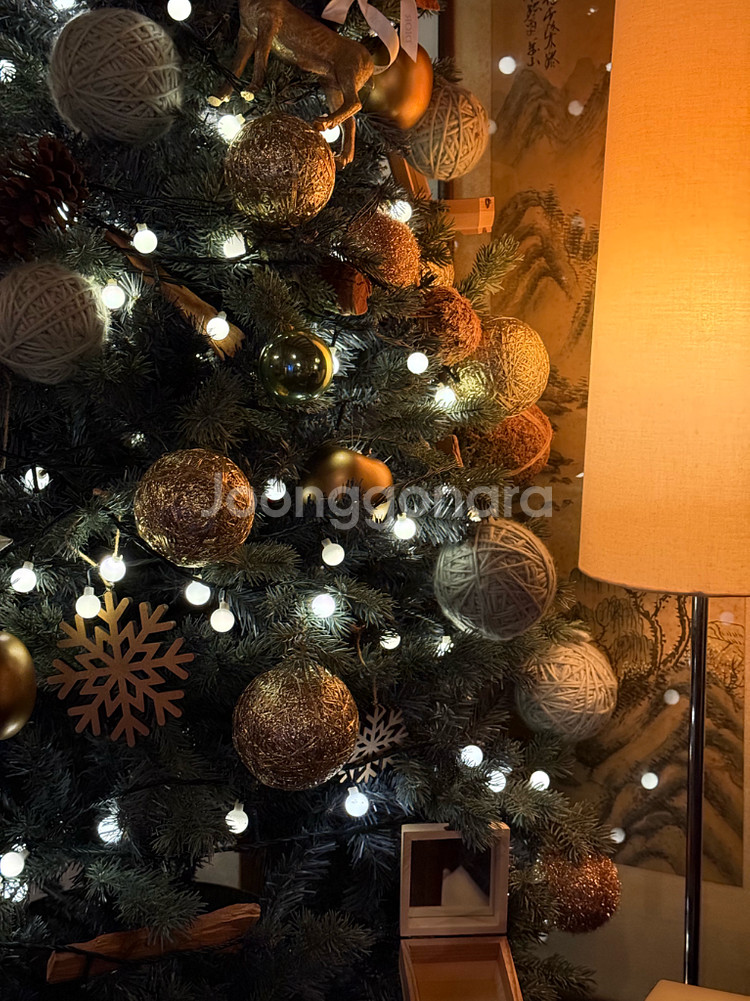 빈티지느낌 크리스마스트리 장식 세트 대형 175cm--1