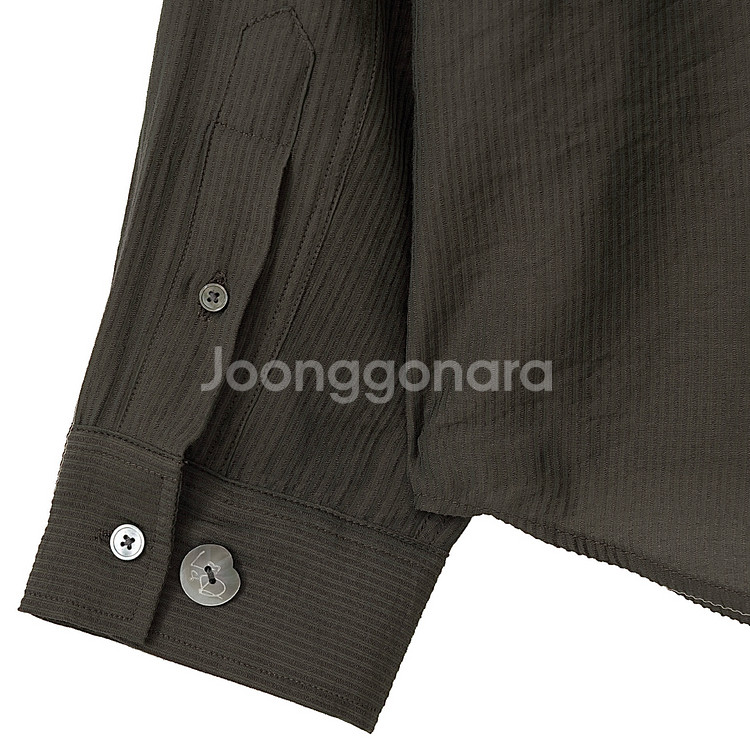 44) 엘무드 실키 스트라이프 셔츠 브라운--4