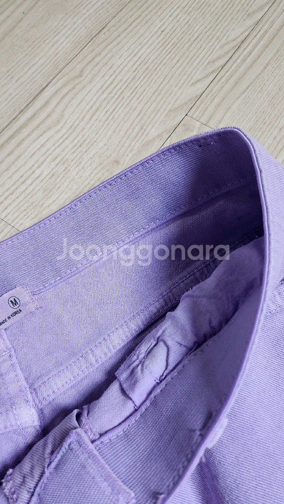 여성 퍼플 데님 팬츠m--3