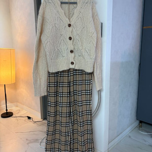 쎄미 키드모헤어 가디건, 페이퍼 스튜디오 체크 스트링 팬츠