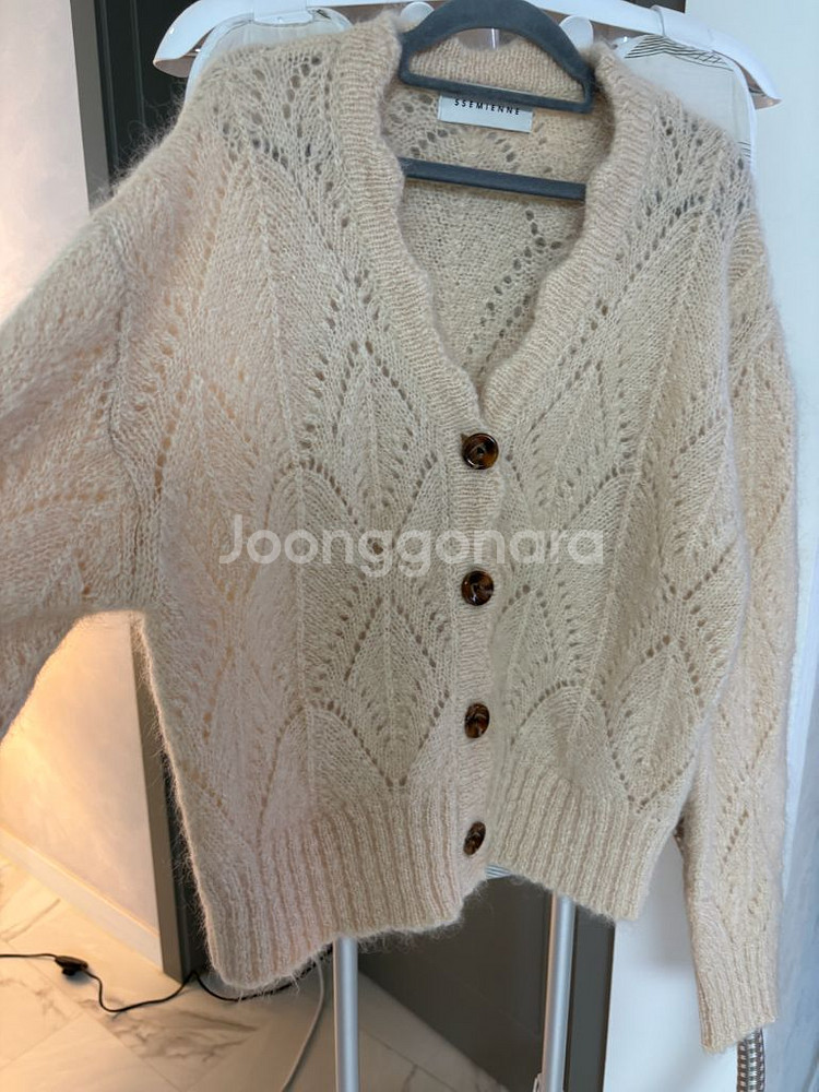 쎄미 키드모헤어 가디건, 페이퍼 스튜디오 체크 스트링 팬츠--1