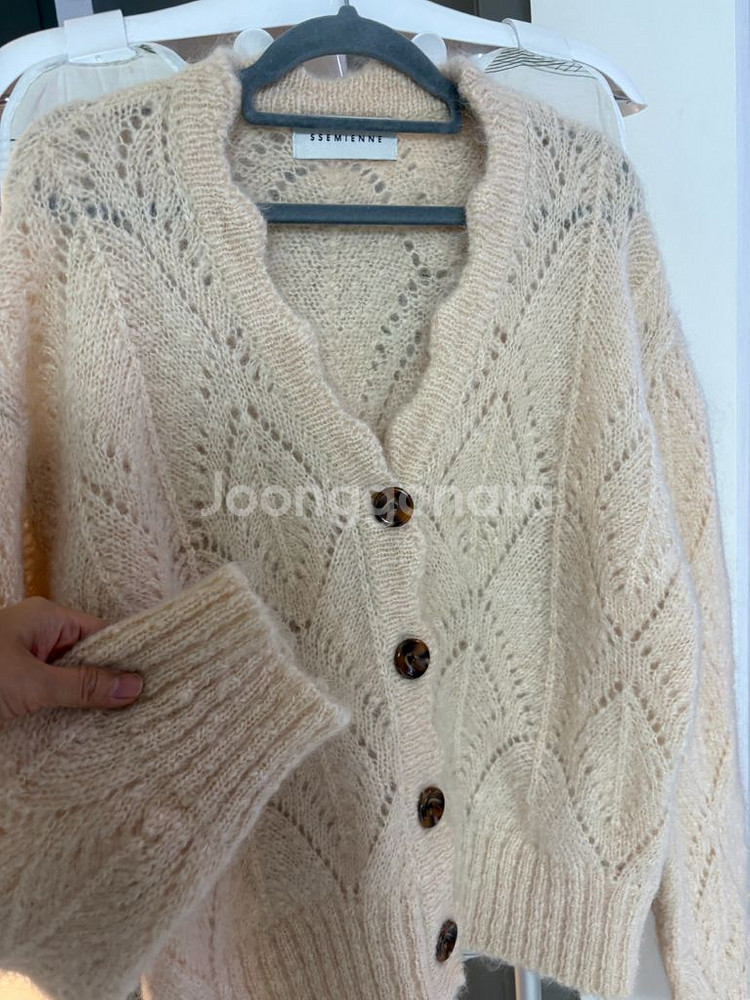 쎄미 키드모헤어 가디건, 페이퍼 스튜디오 체크 스트링 팬츠--2