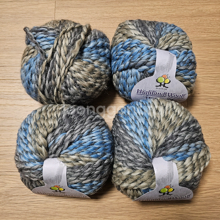 (세하선) 마리골드 그라데이션 배색실 뜨개실 털실 울 100% 겨울실 두꺼운 실 스웨터 가디건 숄--3