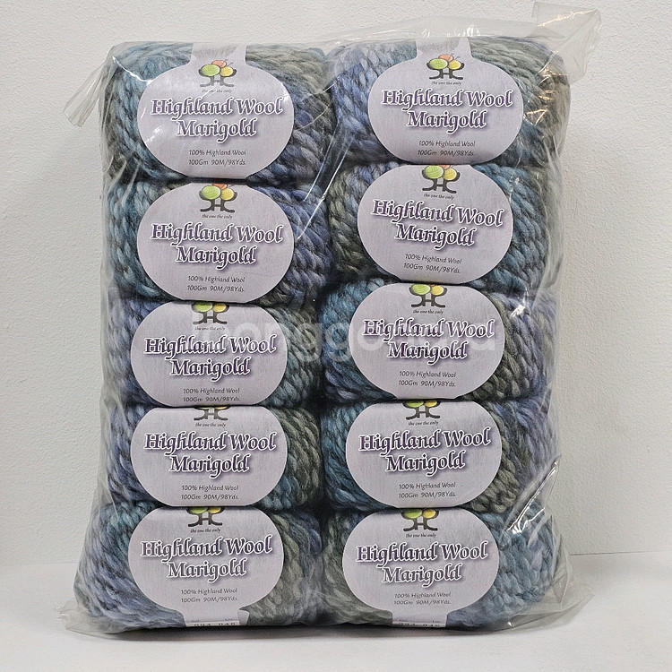 (세하선) 마리골드 그라데이션 배색실 뜨개실 털실 울 100% 겨울실 두꺼운 실 스웨터 가디건 숄--4