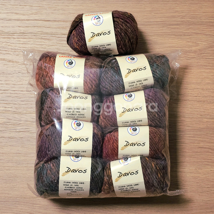 (세하선) 다보스 그라데이션 배색실 뜨개실 털실 울 50% 겨울실 두꺼운 실 스웨터 가디건 숄--3