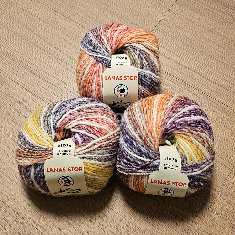 (세하선) K2 그라데이션 배색실 뜨개실 털실 울 50% 겨울실 목도리--0