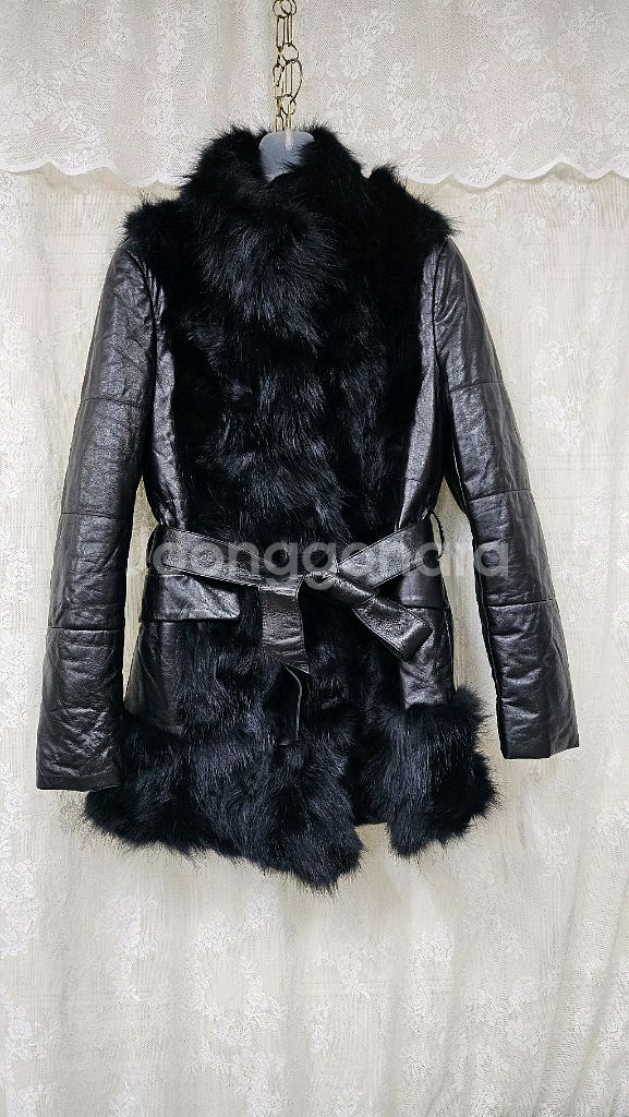 퍼 트림 가죽 자켓--0