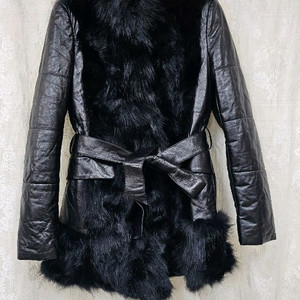 퍼 트림 가죽 자켓