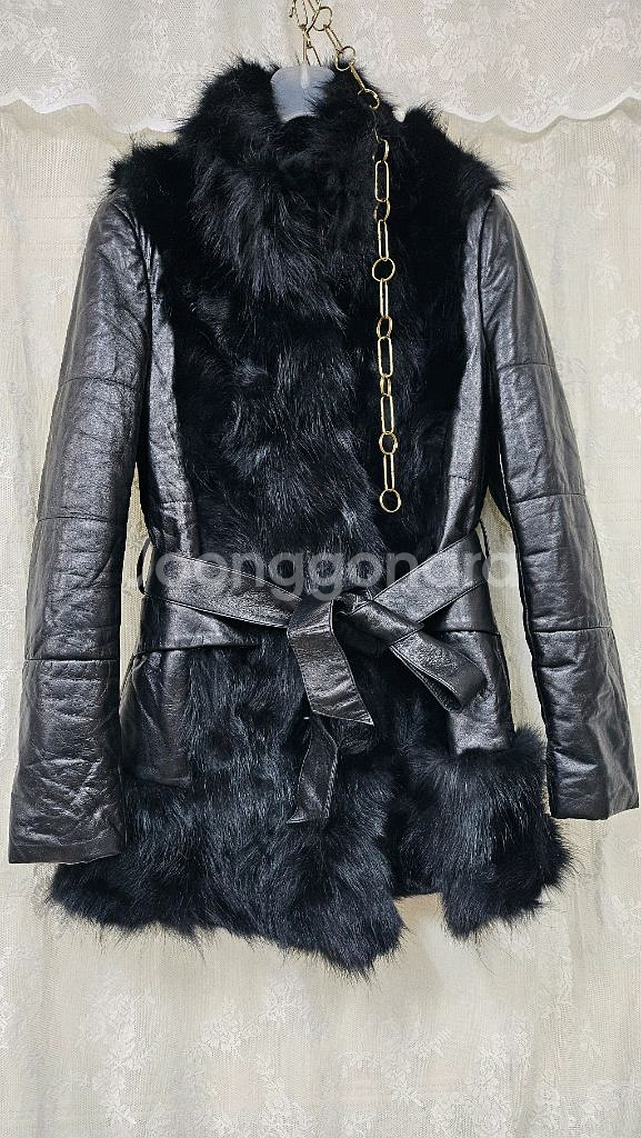 퍼 트림 가죽 자켓--1