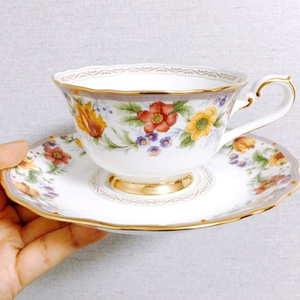 [1조 가격]희귀 빈티지 노리다케 조이풀 플라워(JOYFUL FLOWER) 찻잔 겸 커피잔