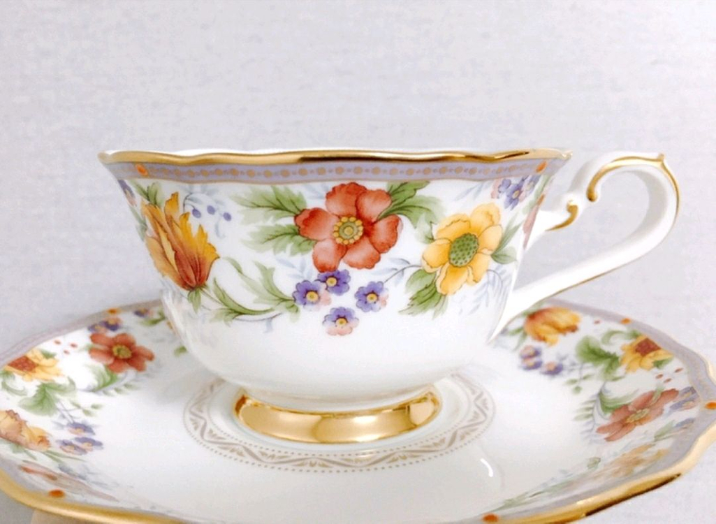 [1조 가격]희귀 빈티지 노리다케 조이풀 플라워(JOYFUL FLOWER) 찻잔 겸 커피잔--1