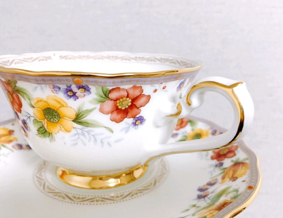 [1조 가격]희귀 빈티지 노리다케 조이풀 플라워(JOYFUL FLOWER) 찻잔 겸 커피잔--2