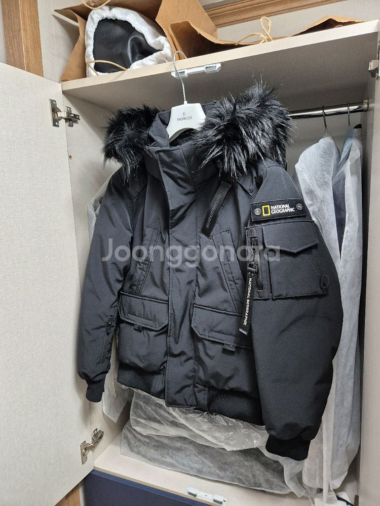 정품 내셔널지오그래픽 후드 패딩 점퍼95-M--0