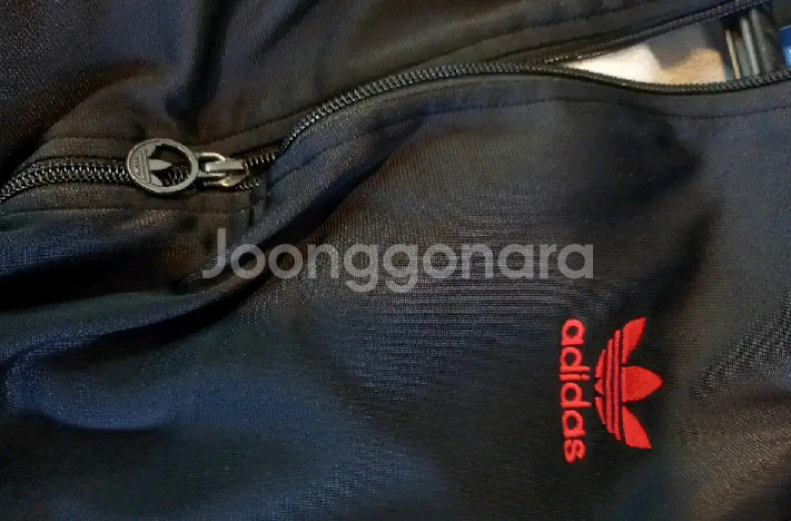 아디다스 대장급 검빨 블랙 트랙탑 저지 져지집업 95/M--2