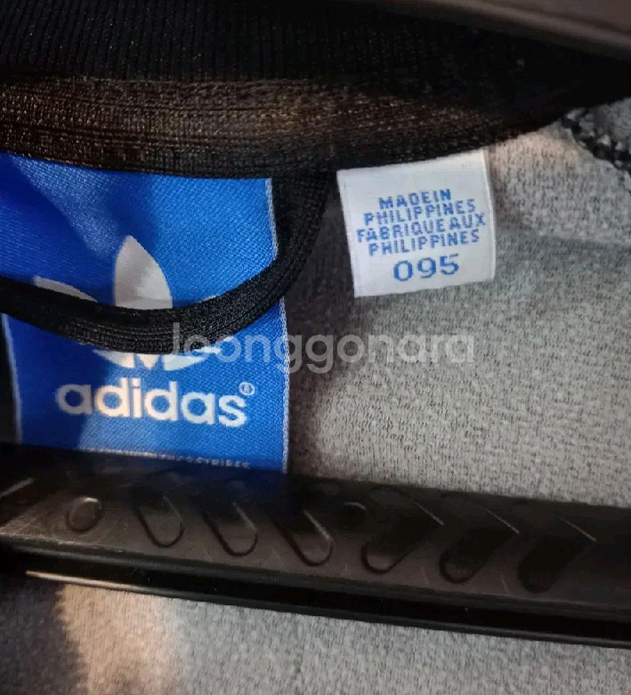 아디다스 대장급 검빨 블랙 트랙탑 저지 져지집업 95/M--3