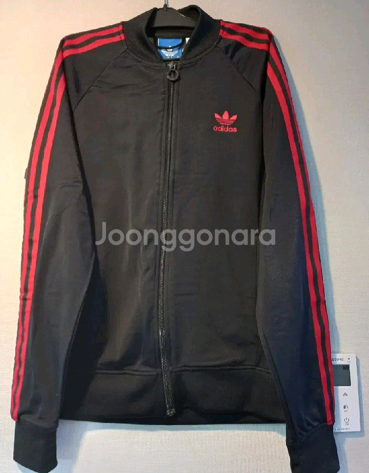 아디다스 대장급 검빨 블랙 트랙탑 저지 져지집업 95/M--0