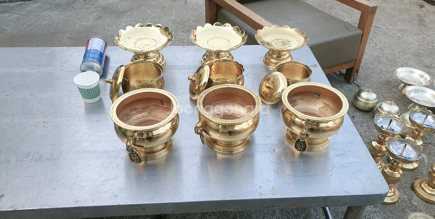 유기 향로, 불상, 촛대 불교용품--4