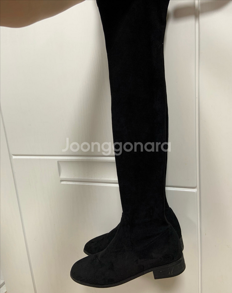 스웨이드 스판 롱부츠--2