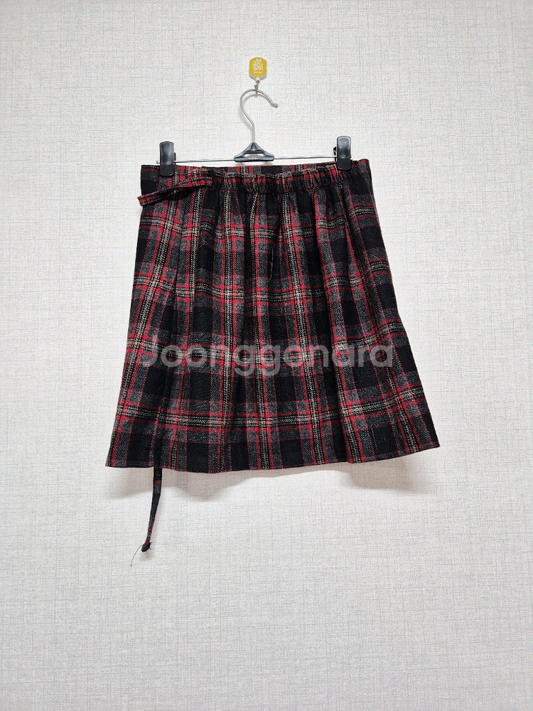 체크 플리츠 스커트--1