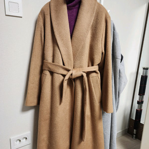 여성 카멜 겨울 롱코트