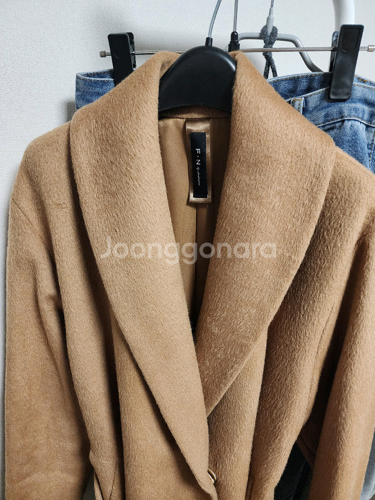 여성 카멜 겨울 롱코트--9